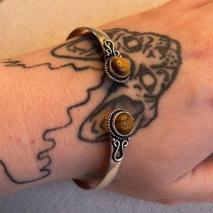 Tigers eye metaphysical bracelet sterling silver